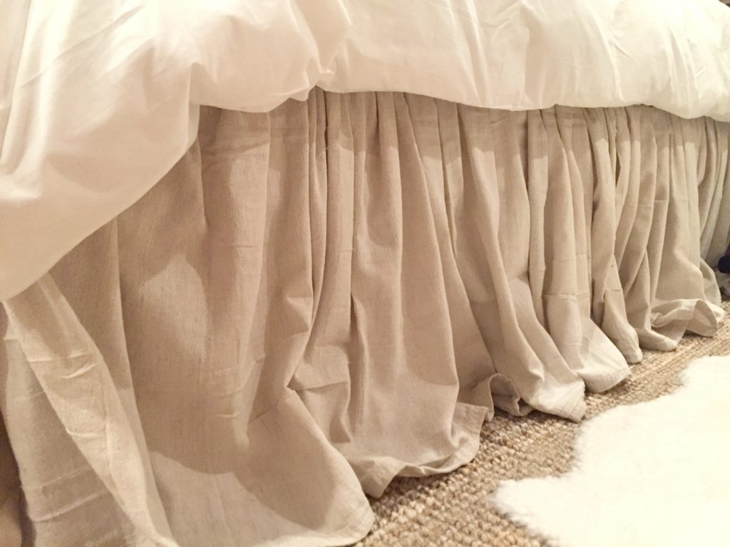 Diy No Sew Drop Cloth Bed Skirt Beginning In The Middle