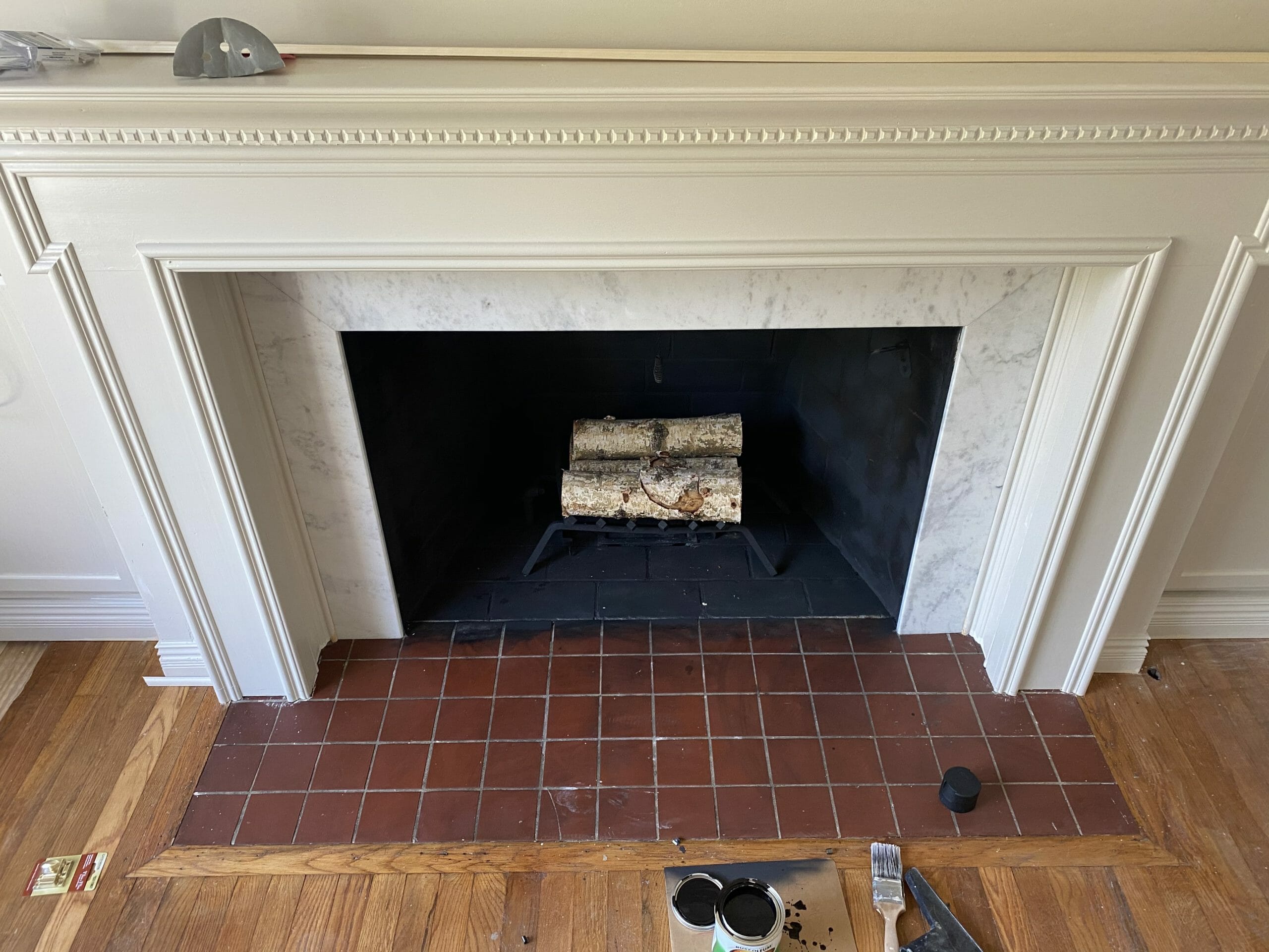 Before After A Fireplace Wall Upgrade At White Cape Cottage